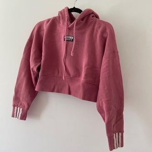 adidas Originals Women's V-ocal Cropped Hooded Sweatshirt Size XS
